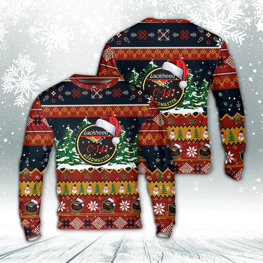 US Air Force C-141 Loadmaster Christmas AOP Sweater