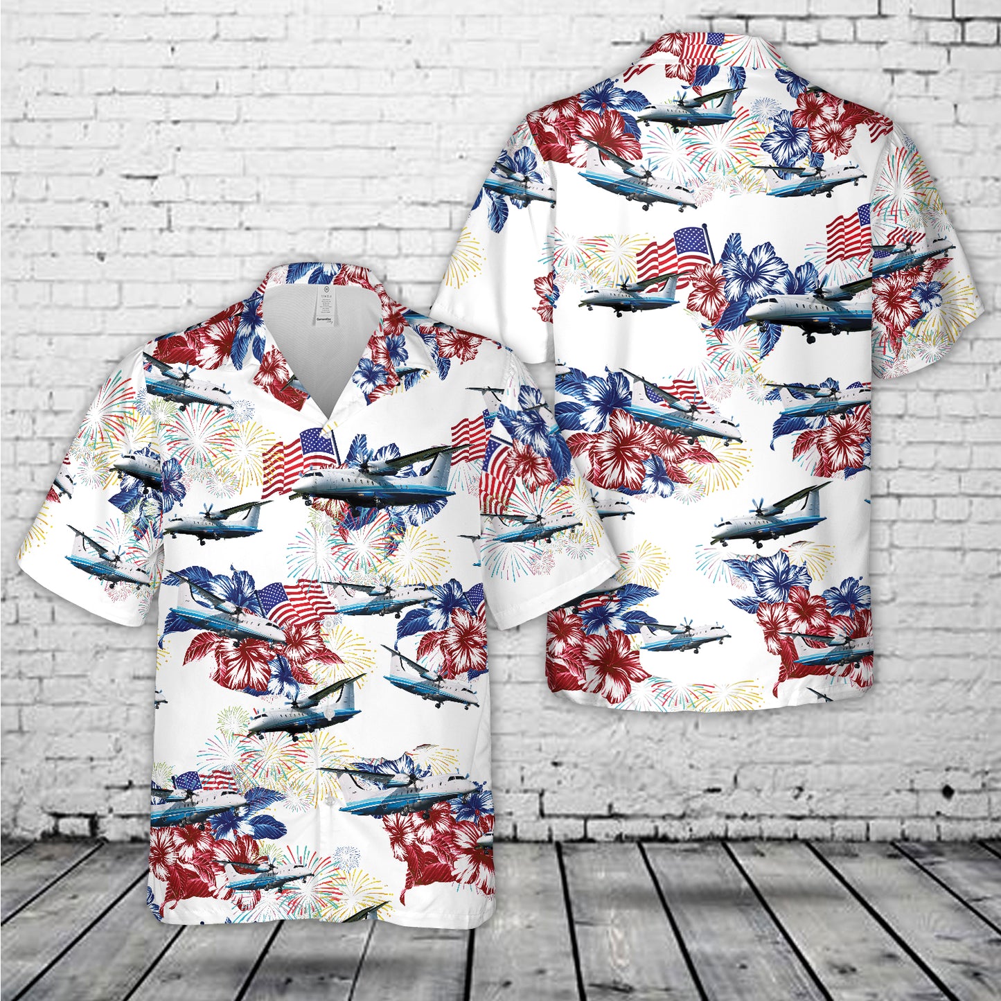 US Air Force C-146A Wolfhound, 4th Of July Hawaiian Shirt