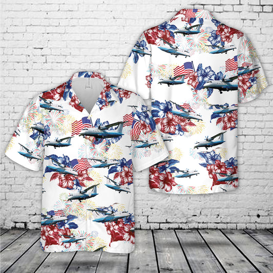 US Air Force C-146A Wolfhound, 4th Of July Hawaiian Shirt