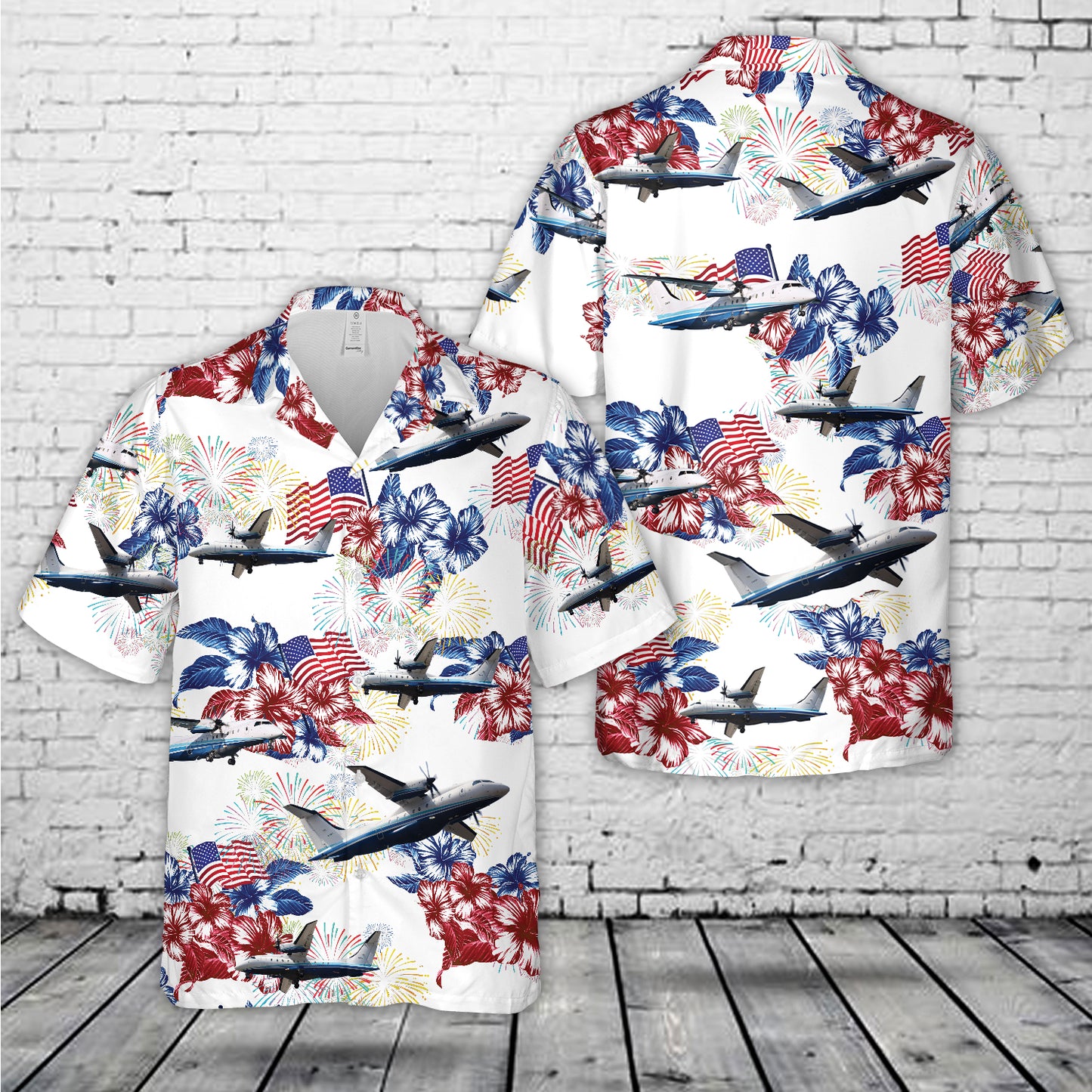 US Air Force C-146A Wolfhound, 4th Of July Hawaiian Shirt