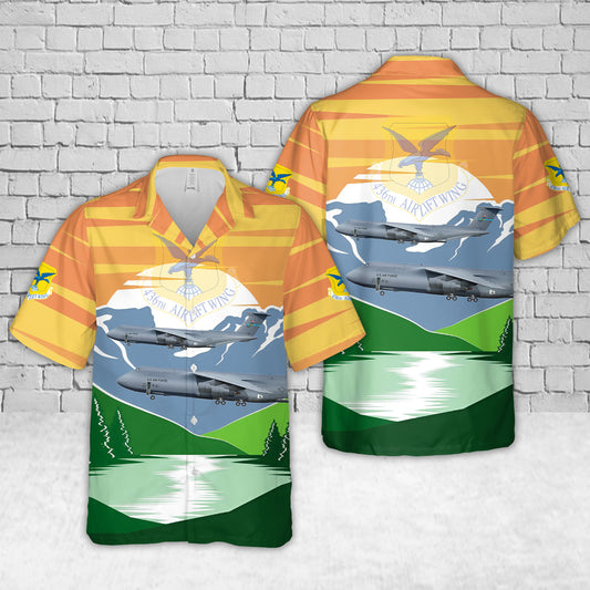 US Air Force C-5A Galaxy 512th Airlift Wing, 436th Airlift Wing, 9th Airlift Squadron, 70-0027 - Dover AFB, DE Hawaiian Shirt