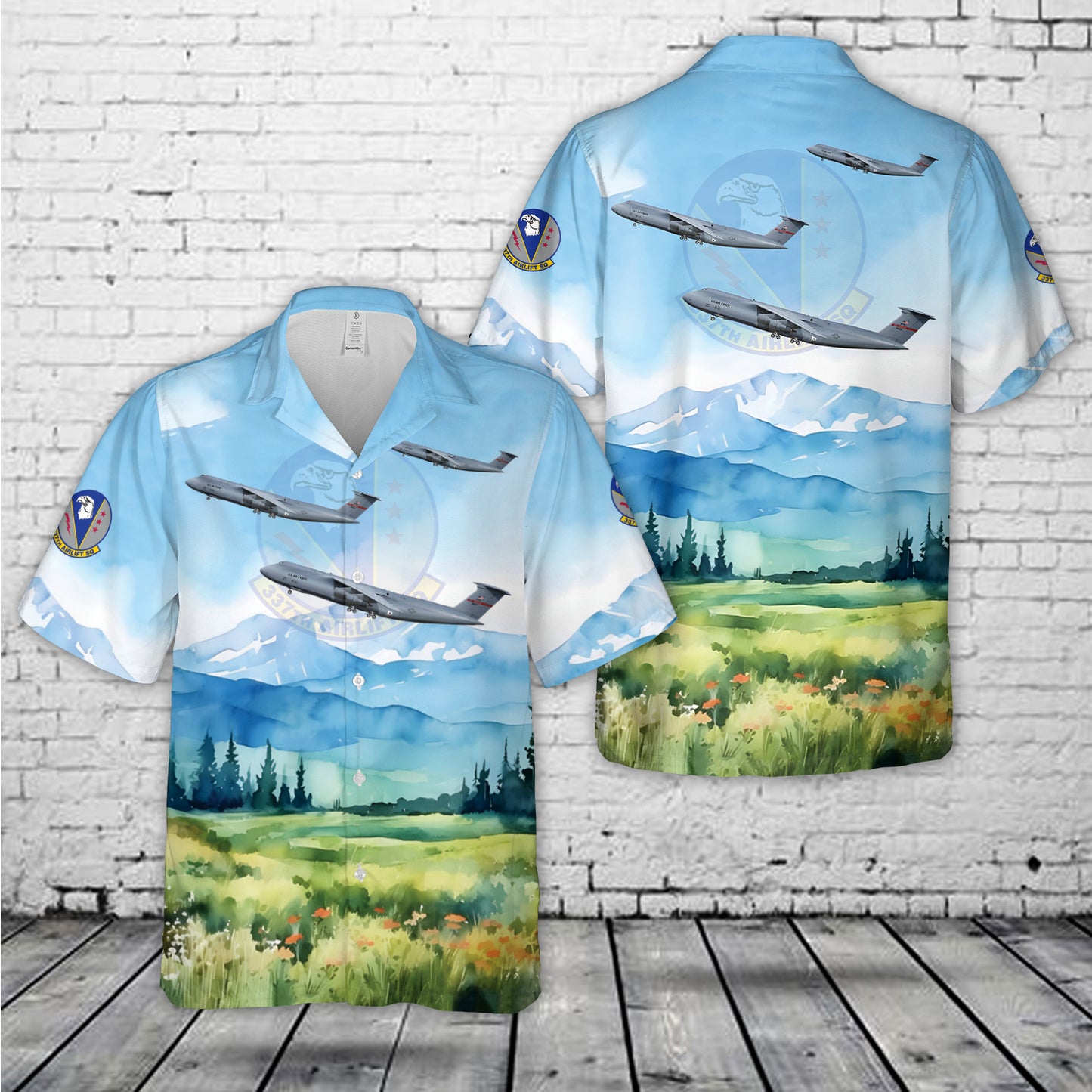 US Air Force C-5B Galaxy 439th Airlift Wing, 337th Airlift Squadron, 87-0033 - Westover ARB, MA Hawaiian Shirt