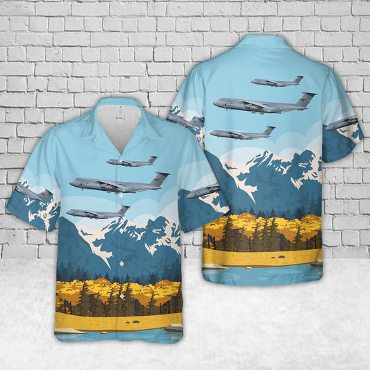 US Air Force C-5B Galaxy 60th Air Mobility Wing, 349th Air Mobility Wing, 60th Aircraft Maintenance Squadron, 05-0002 - Travis AFB, CA Hawaiian Shirt