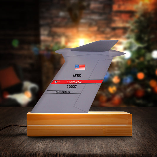 US Air Force C-5M Super Galaxy Westover AFRC, MA Custom Shape Photo Night Light