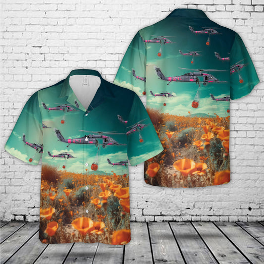 US Air Force California Air National Guard 129th Rescue Wing HH-60G Pave Hawk Hawaiian Shirt