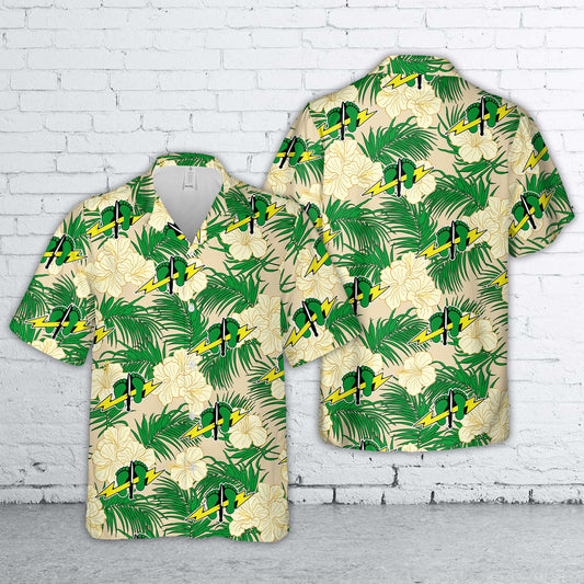 US Air Force Combat Control Green Feet Lightning Bolt Shaped Hawaiian Shirt