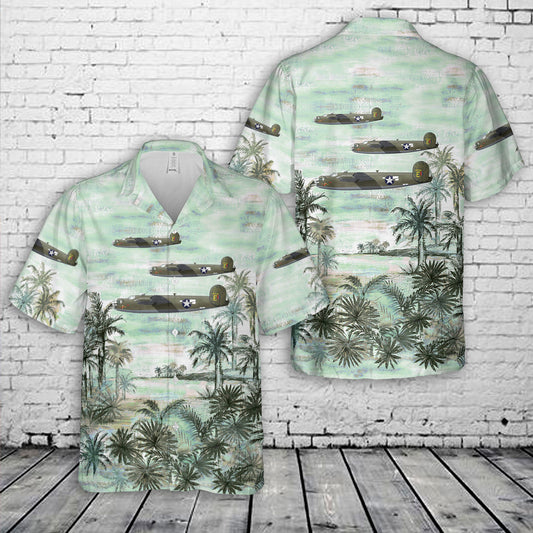 US Air Force Consolidated B-24D-1-CO Liberator s/n 41-23728 “Hot Stuff” 330th Bomber Squadron, 93rd Bomber Group, 8th Air Force Hawaiian Shirt