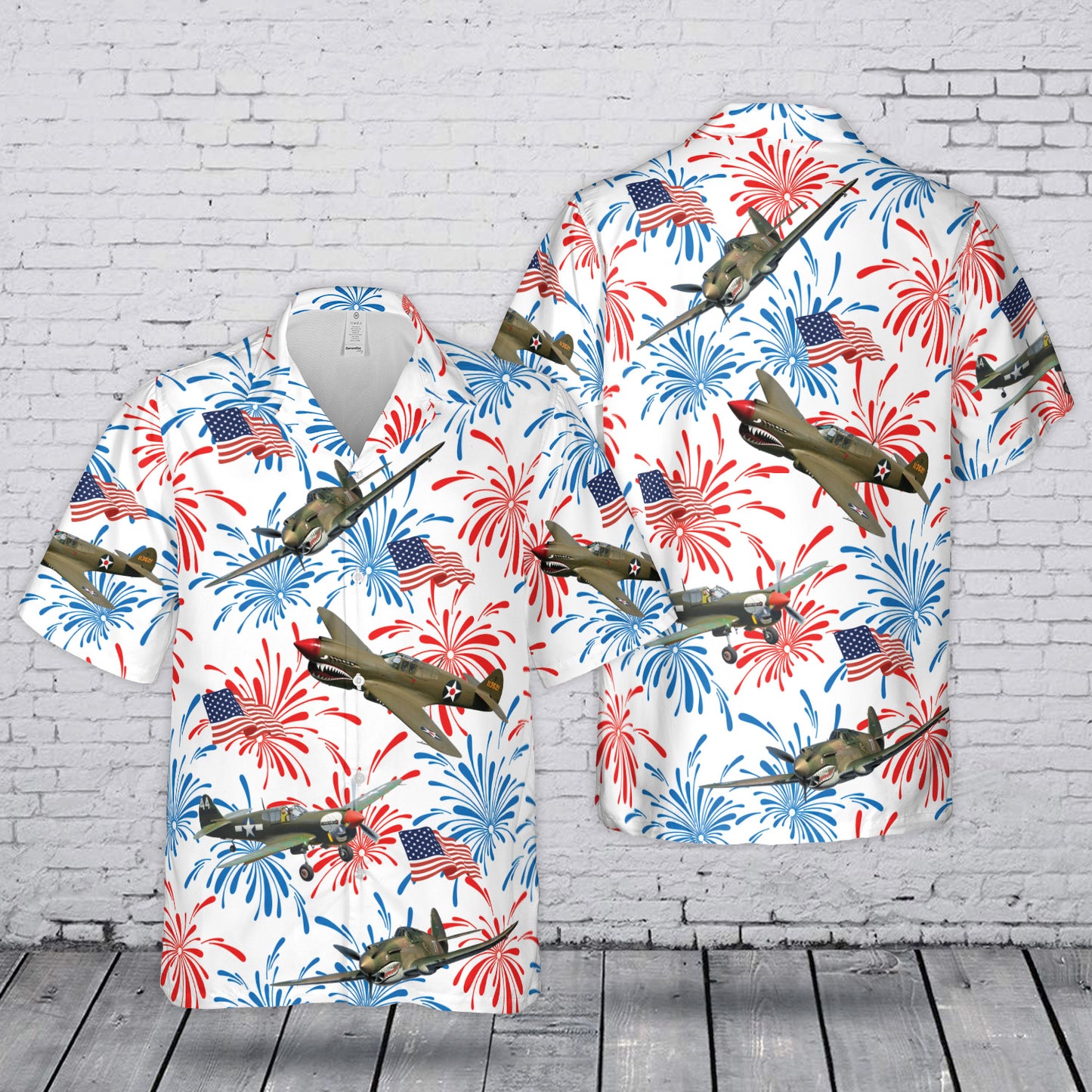 US Air Force Curtiss P-40 Warhawk 4th July 250th Anniversary 1776-2026 Hawaiian Shirt