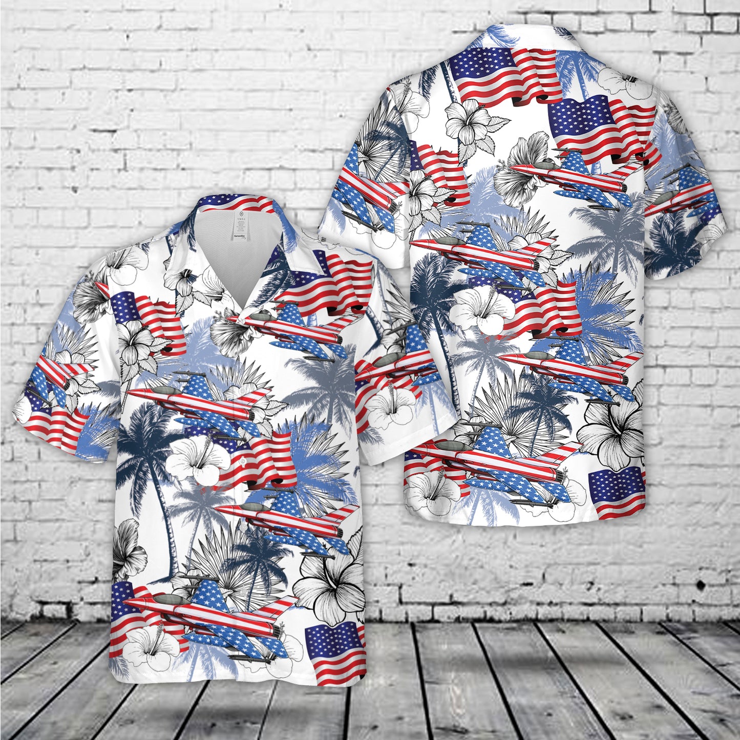 US Air Force Dynamic F16 Fighting Falcon, 4th Of July Hawaiian Shirt