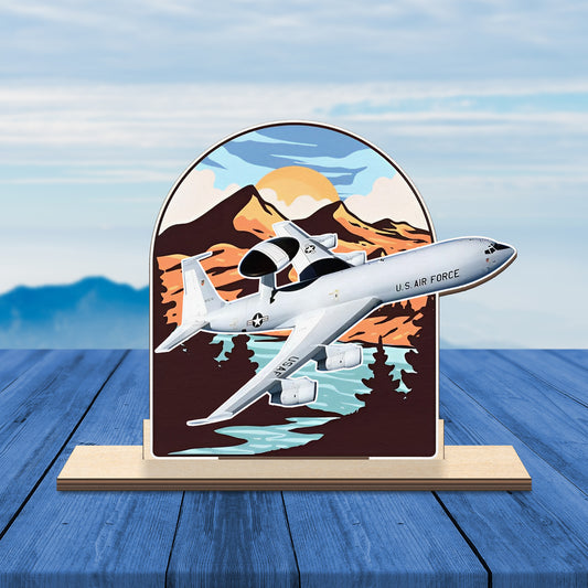US Air Force E-3 Sentry Custom Shape Wood Standee