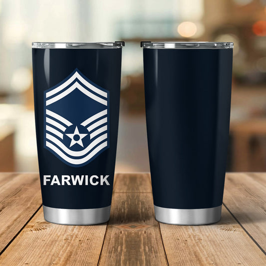 US Air Force E-8 rank Tumbler 20oz