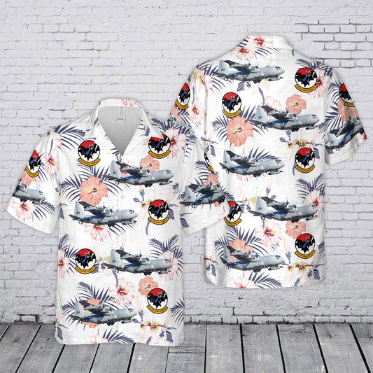 US Air Force EC-130H Compass Call 43rd Electronic Combat Squadron 55th Wing Hawaiian Shirt