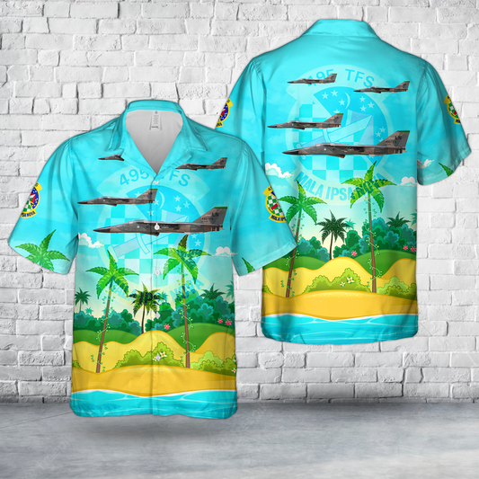 US Air Force F-111F Aardvark 48th Tactical Fighter Wing, 495th Tactical Fighter Squadron, LN/70-2391, RAF Lakenheath, UK, 1991 Hawaiian Shirt
