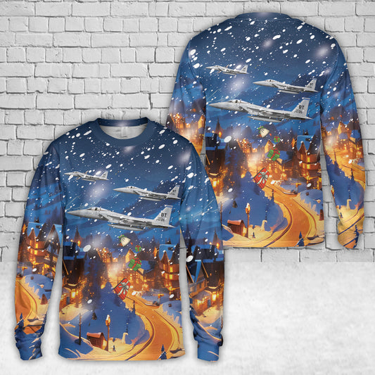 USAF F-15C Eagle Bitburg Air Base 1991 Christmas Long Sleeve Shirt