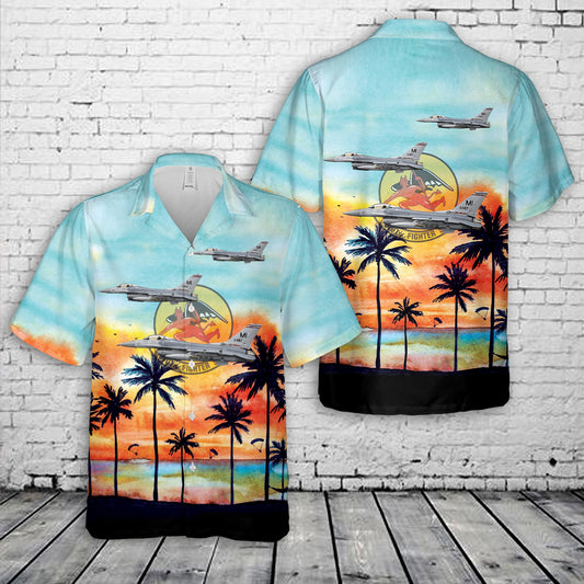 US Air Force F-16C Fighting Falcon Hawaiian Shirt – Selfridge ANGB 2004