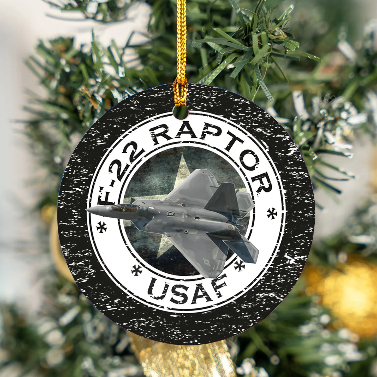 US Air Force F-22 Raptor Ceramic Ornament