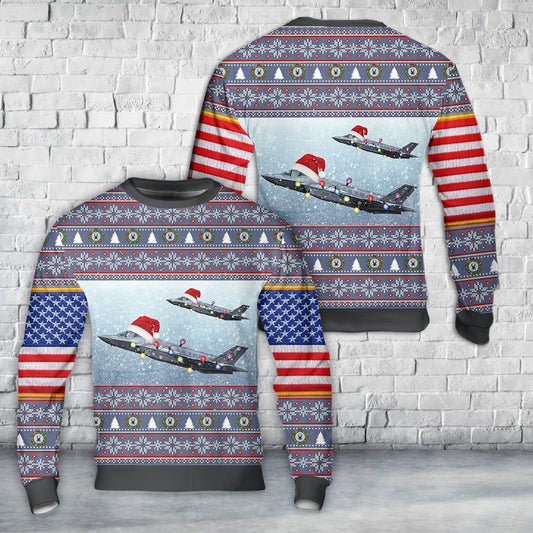 USAF 388th Fighter Wing F-35A Lightning II 2019 Christmas Sweater