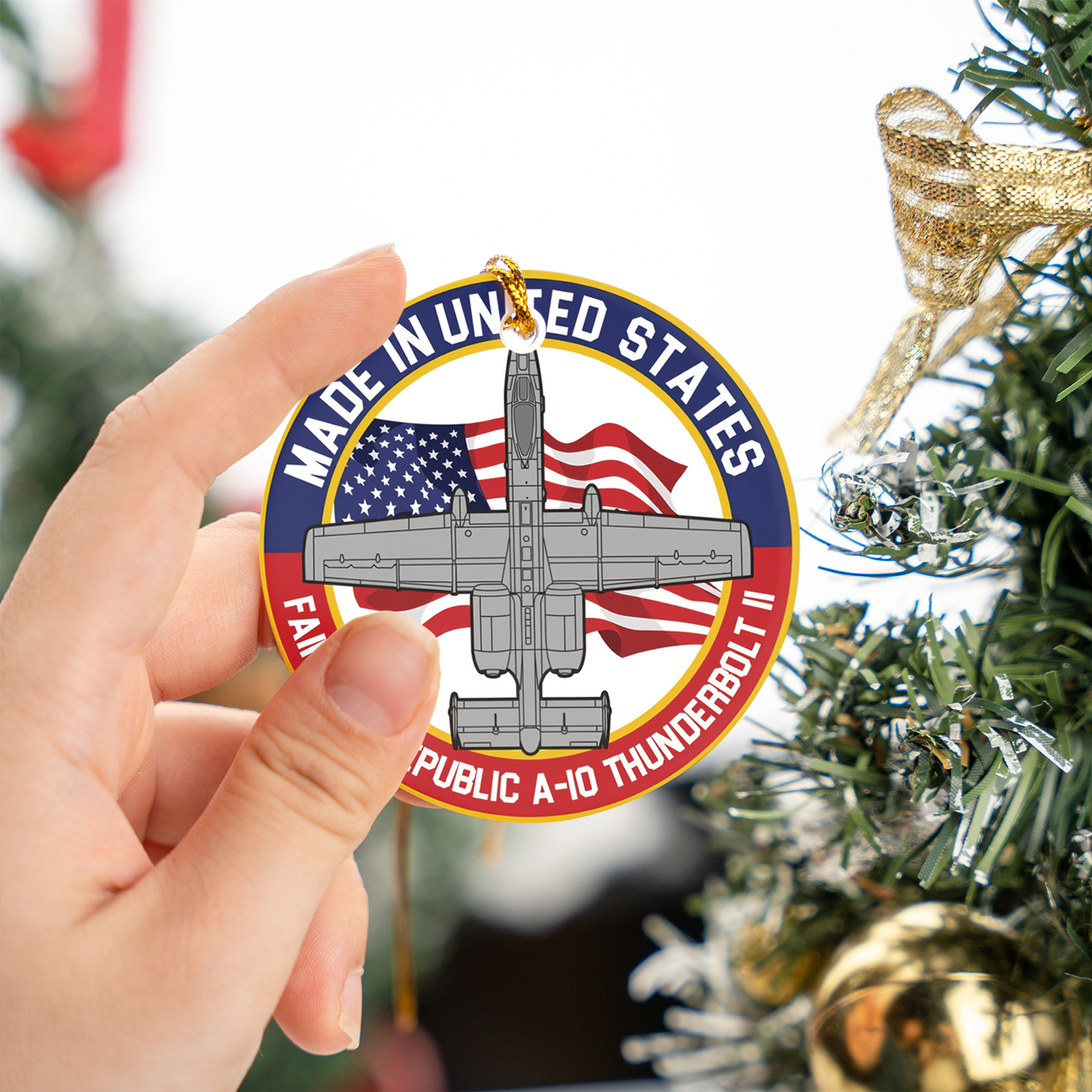 US Air Force Fairchild Republic A-10 Thunderbolt II Warthog Ceramic Ornament