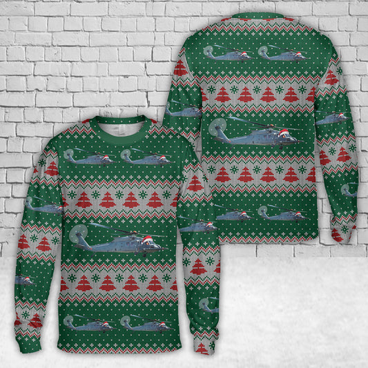 US Air Force HH-60W Combat Rescue Helicopter Christmas AOP Long Sleeve Shirt