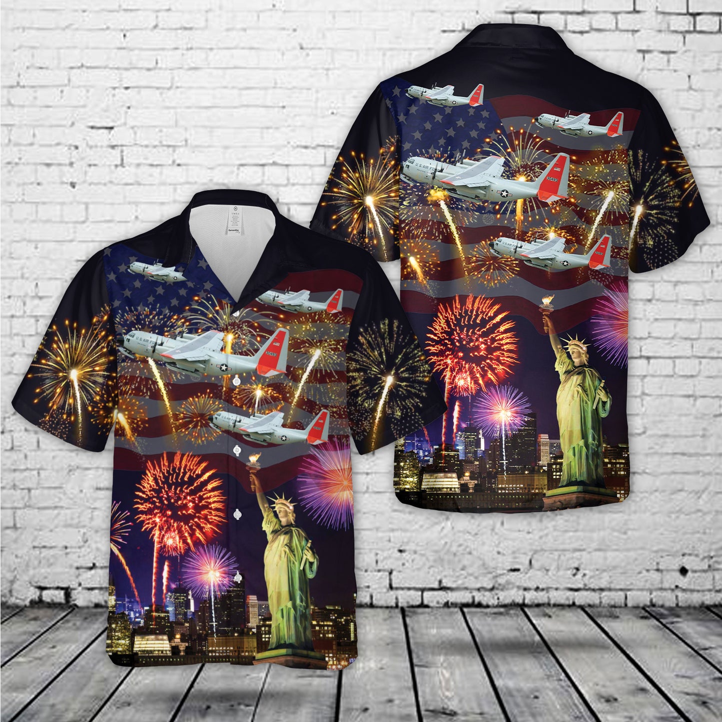 US Air Force LC-130 Hercules Skibird , 4th Of July Hawaiian Shirt