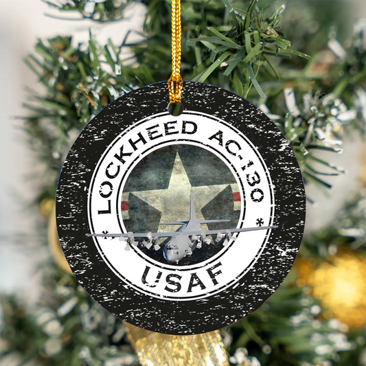 US Air Force Lockheed AC-130 Ceramic Ornament