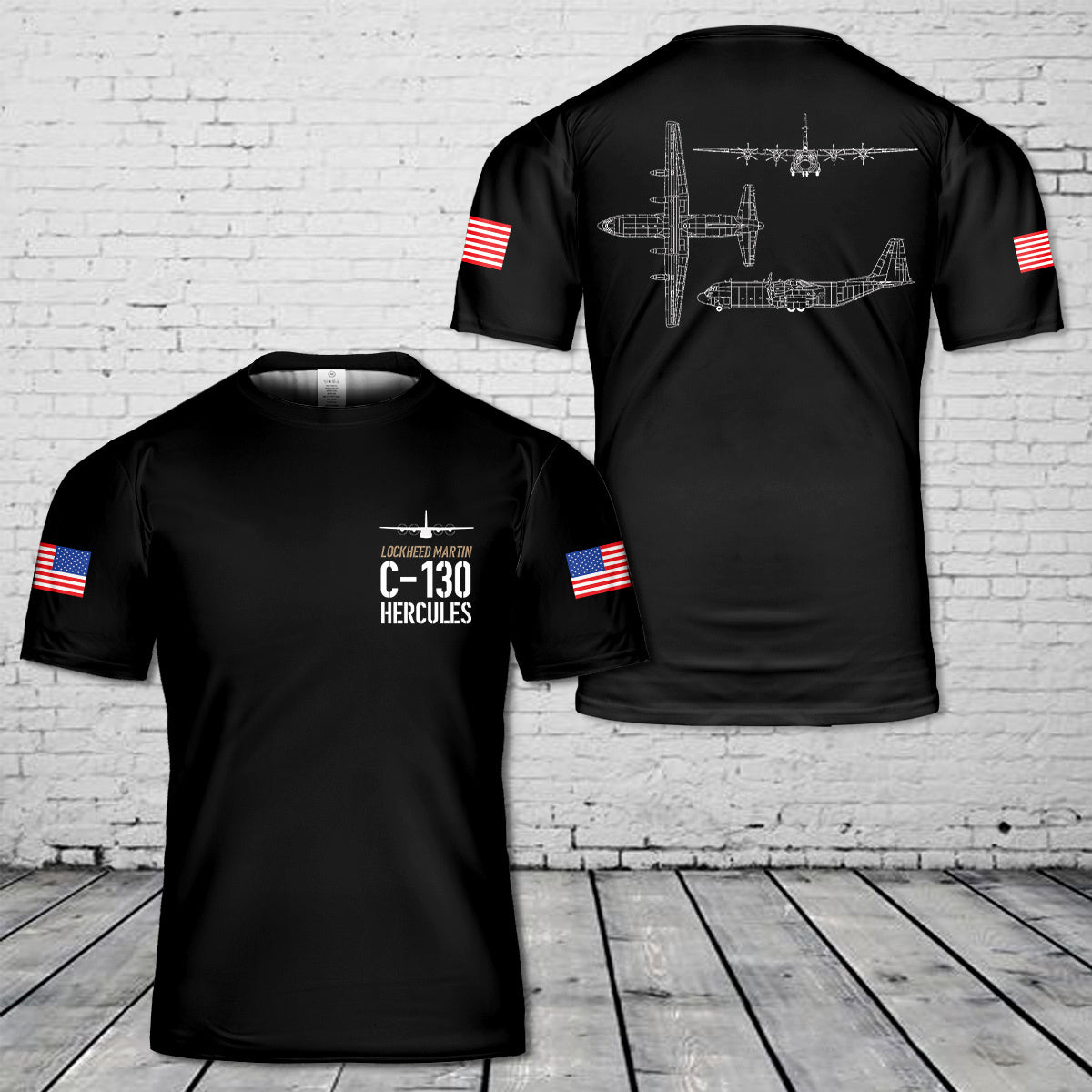 US Air Force Lockheed C-130 Hercules 3D T-Shirt
