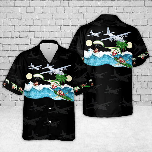 US Air Force Lockheed C-130 Hercules Christmas Hawaiian Shirt