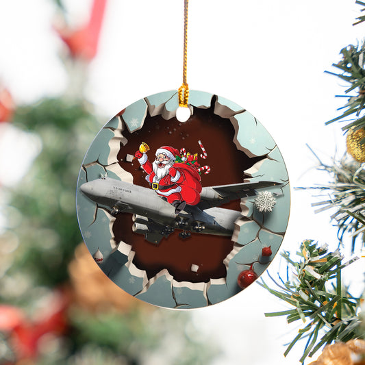 US Air Force Lockheed C-5M Super Galaxy Christmas Ceramic Ornament