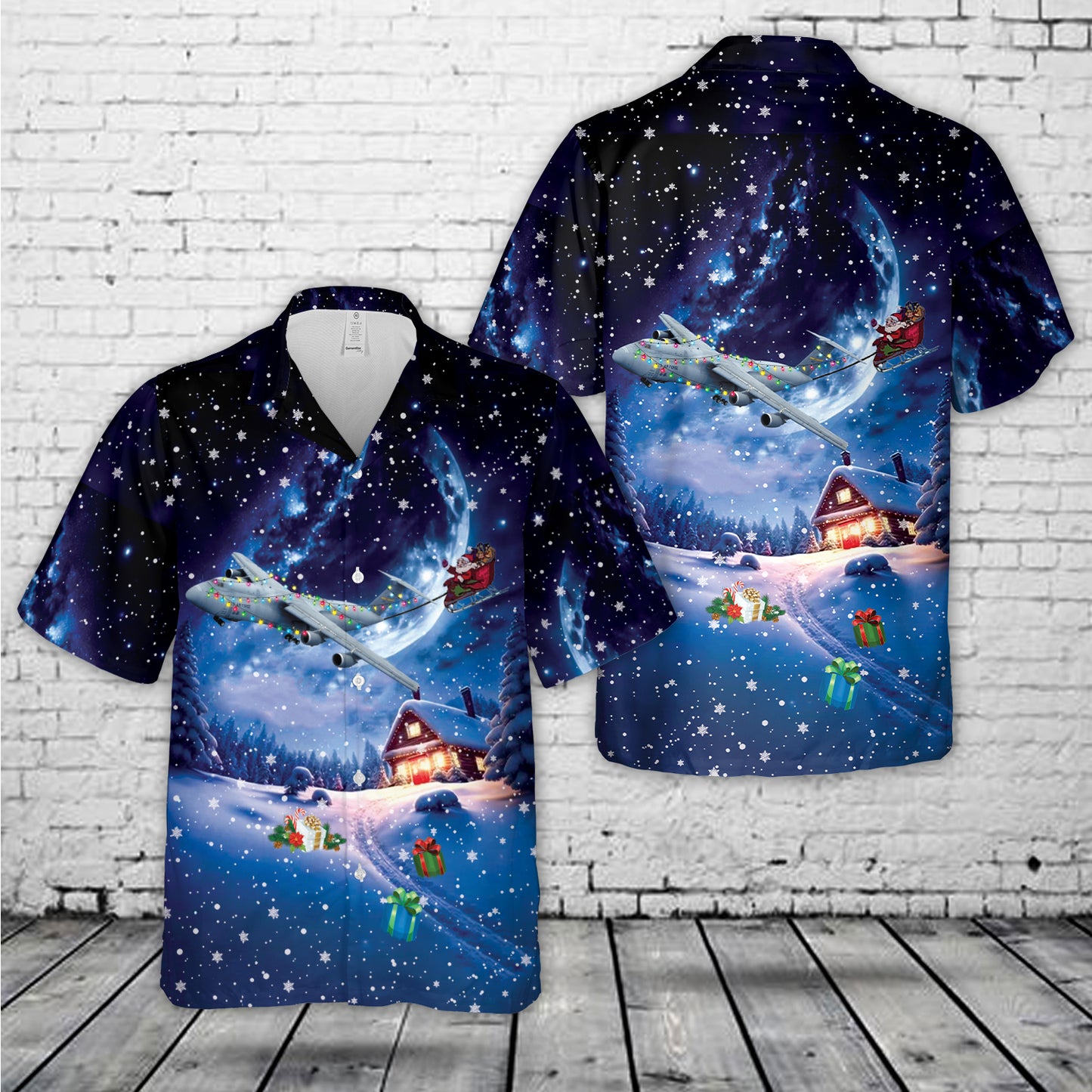 US Air Force Lockheed C-5 Galaxy Christmas Hawaiian Shirt