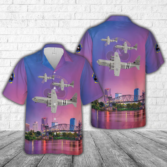US Air Force Lockheed Martin C-130J-30 Super Hercules 62nd Airlift Squadron Hawaiian Shirt