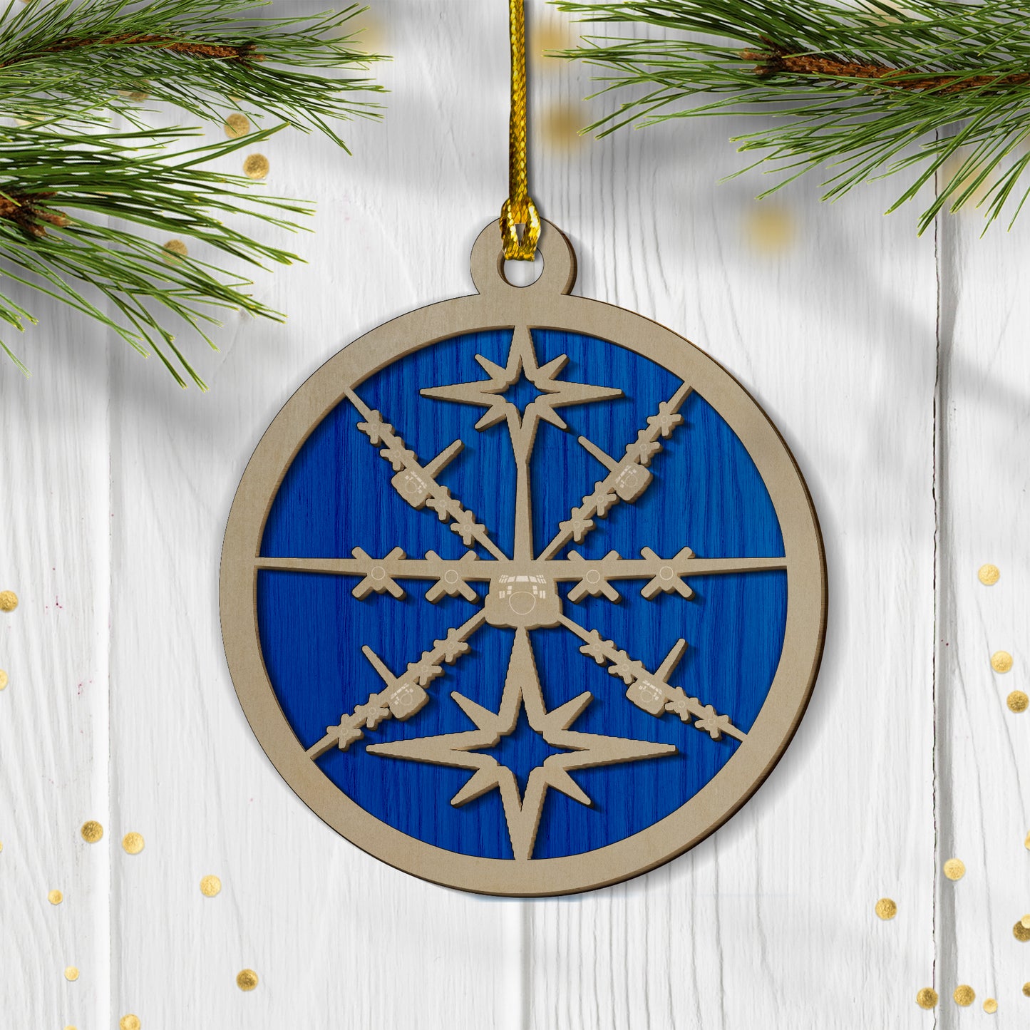 US Air Force Lockheed Martin C-130 Hercules Christmas 2-layered Wood Ornament