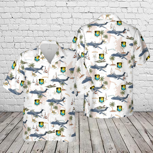 US Air Force Lockheed Martin C-5M Super Galaxy, 349th Air Mobility Wing Hawaiian Shirt