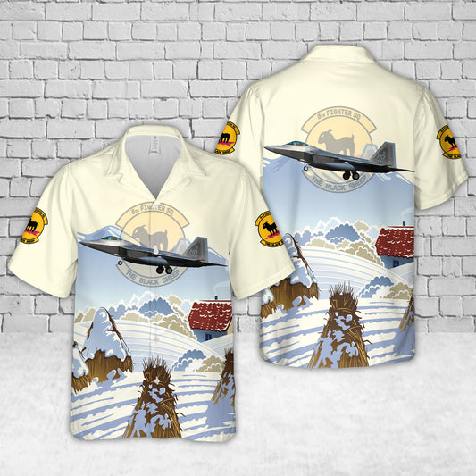 US Air Force Lockheed Martin F-22 Raptor 8th Fighter Squadron The Black Sheep Hawaiian Shirt