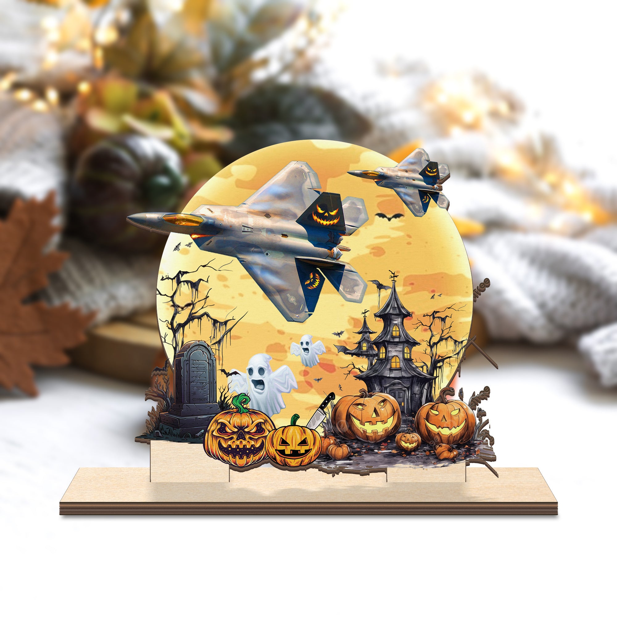 US Air Force Lockheed Martin F-22 Raptor Halloween Custom Shape Wood S ...