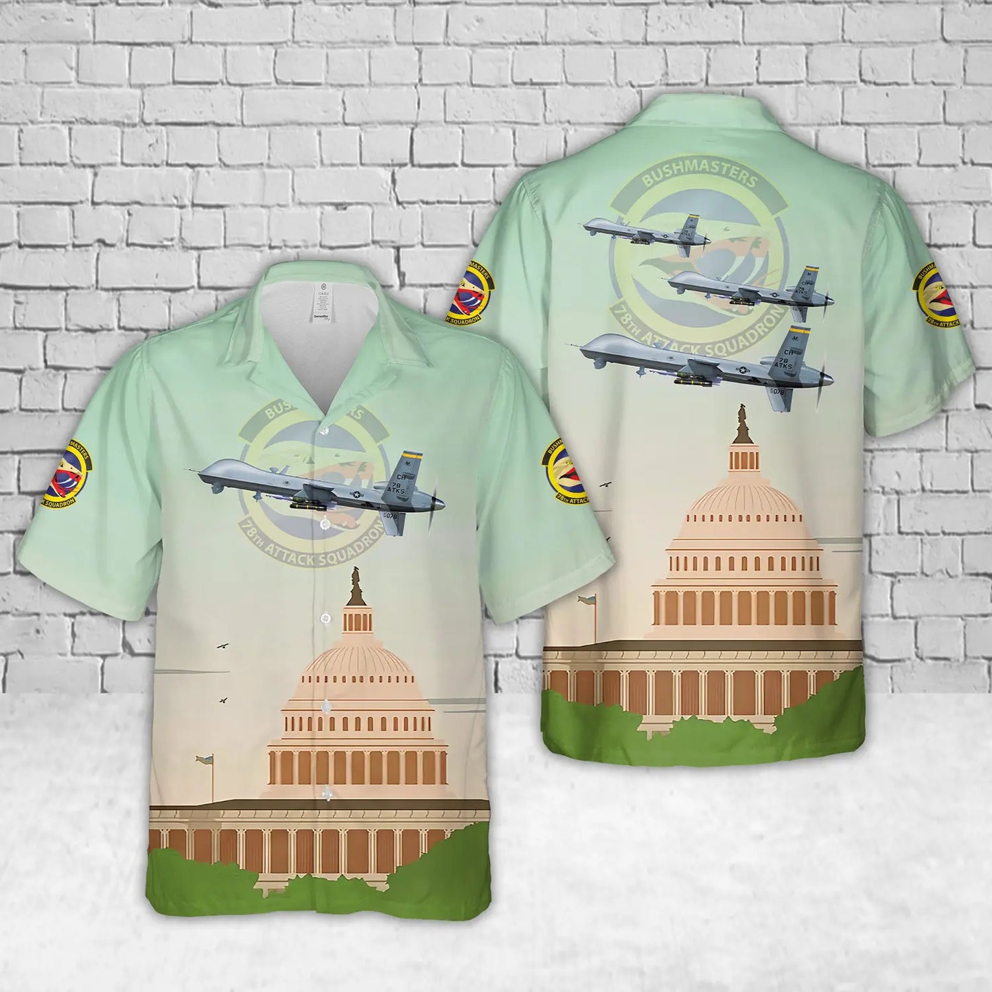 US Air Force MQ-9A Reaper 432nd W, 78th ATKS "Bushmasters", CH/13-078, Creech AFB, NV Hawaiian Shirt