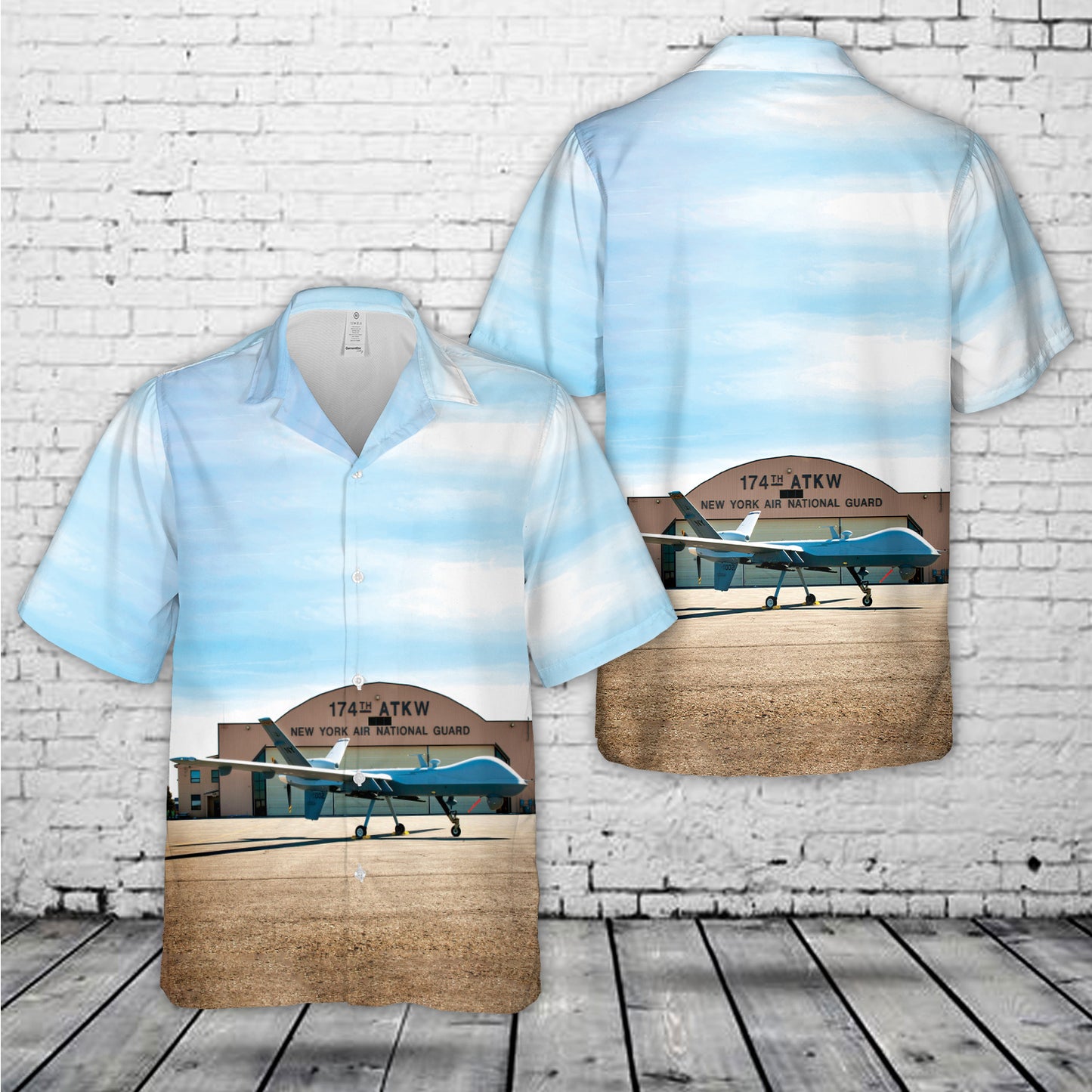 US Air Force MQ-9A Reaper of the 174th Attack Wing at Hancock Field ANGB Hawaiian Shirt