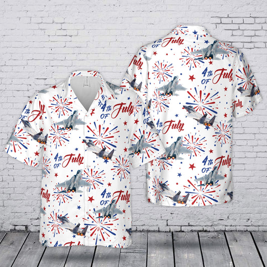 US Air Force McDonnell Douglas F-15 Eagle 4th July 250th Anniversary 1776-2026 Hawaiian Shirt
