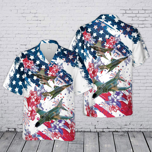 US Air Force McDonnell Douglas F-4 Phantom II 4th July 250th Anniversary 1776-2026 Hawaiian Shirt