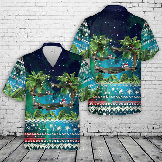 US Air Force McDonnell Douglas F-4 Phantom II Christmas Hawaiian Shirt