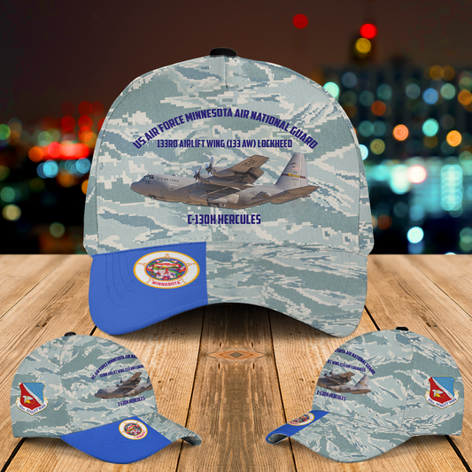 US Air Force Minnesota Air National Guard 133rd Airlift Wing (133 AW) Lockheed C-130H Hercules Baseball Cap