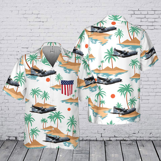 US Air Force Montana Air National Guard Lockheed C-130H Hercules Pocket Hawaiian Shirt