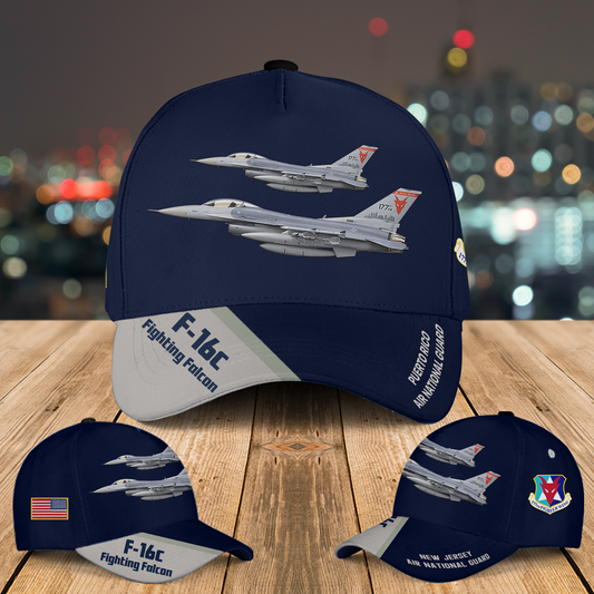 US Air Force New Jersey Air National Guard 177th Fighter Wing (177 FW) F-16C Fighting Falcon Baseball Cap