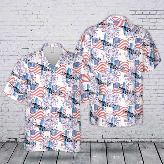 US Air Force North American P-51 Mustang 4th July 250th Anniversary 1776-2026 Hawaiian Shirt