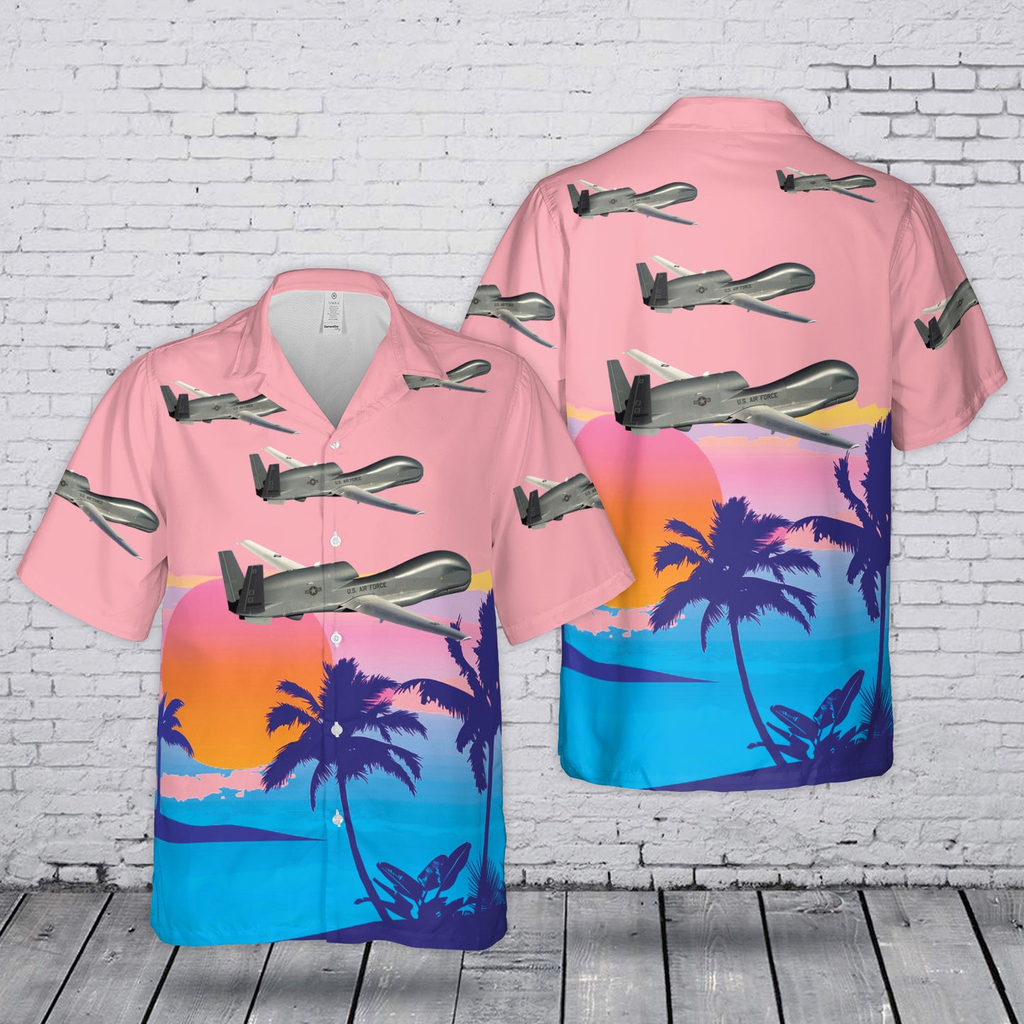 US Air Force Northrop Grumman RQ-4 Global Hawk Hawaiian Shirt