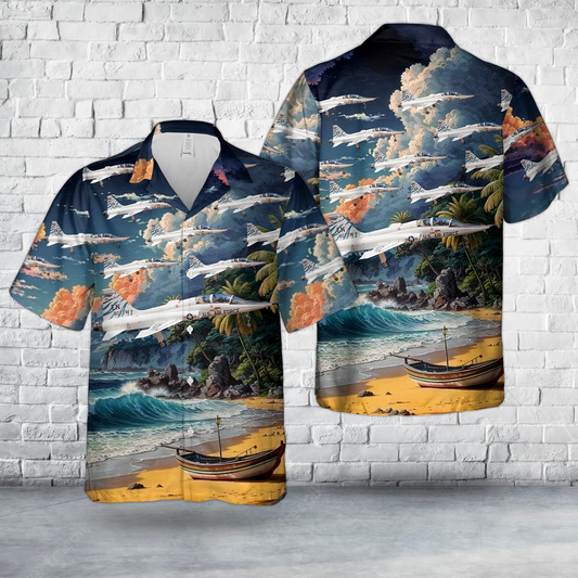 US Air Force Northrop T-38C EN 66-8380 90th FTS, 80th FTW Hawaiian Shirt