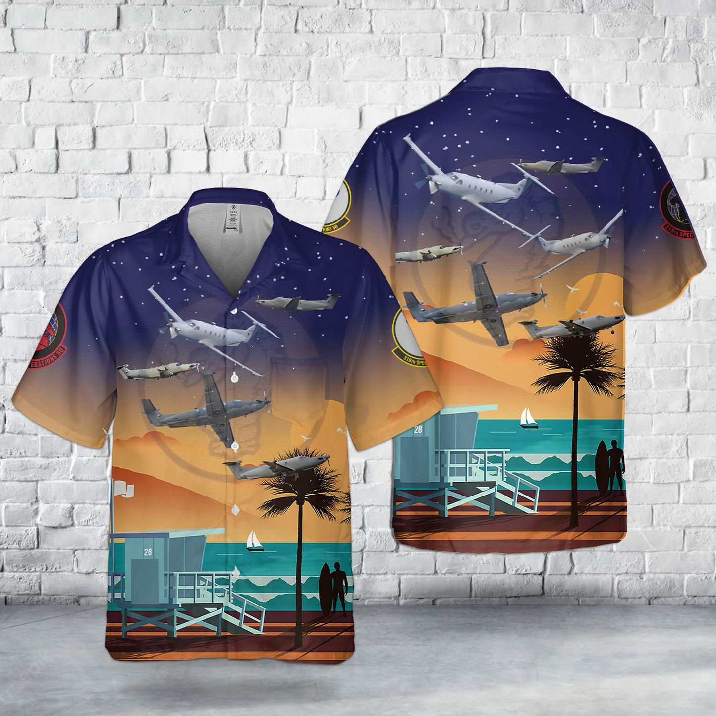 US Air Force Pilatus U-28A Draco, 319th Special Operations Sqns Pocket Hawaiian Shirt V1