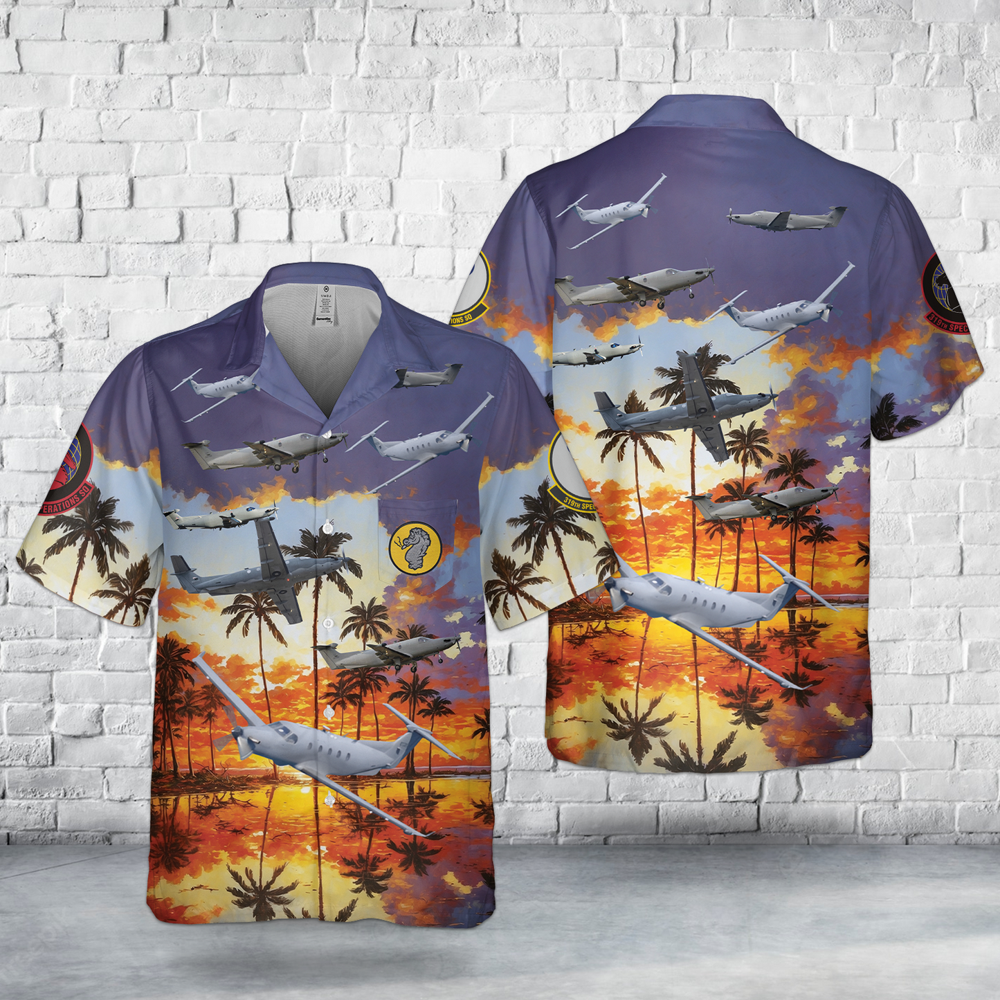 US Air Force Pilatus U-28A Draco, 319th Special Operations Sqns Pocket Hawaiian Shirt V2