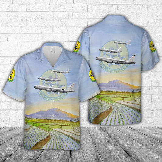 US Air Force RC-135U Rivet Sent 55th Wing, 45th Reconnaissance Squadron, 64-14849 - Offutt AFB, NE - 2017 Hawaiian Shirt