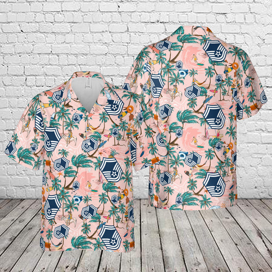 US Air Force Senior master sergeant Rank Hawaiian Shirt
