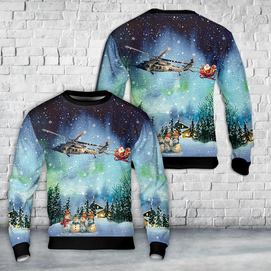 US Air Force Sikorsky HH-60W Jolly Green II AOP Christmas Sweater